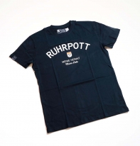 schwarzes Ruhrpott Shirt mit weiem glck auf und Schlgel und eisen print auf der Brust